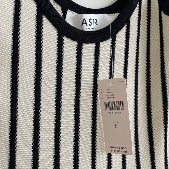 ASTR The Label Women's Irecia Striped Sweater Dress - Black/White - Size SMALL - Picture 7 of 7